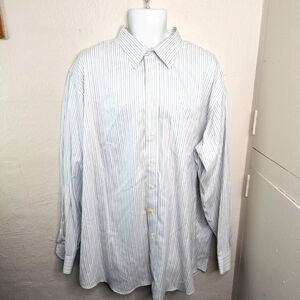 Paul Frederick Striped Men Long Sleeve Button Down Shirt Size 18.5 37